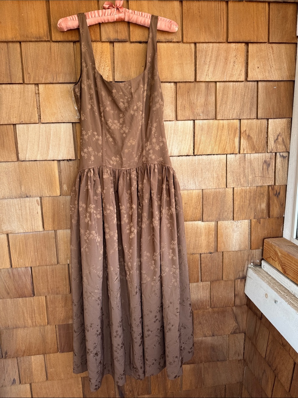 Rare London Brown Floral Midi Dress